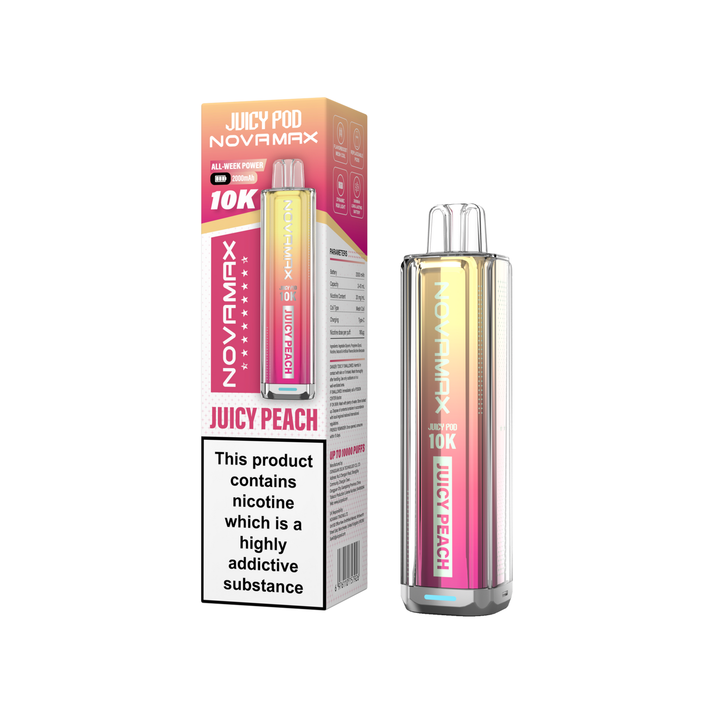 NovaMax Juicy Pod 10K – Box of 5 | Huge Puffs. Simple Swaps.
