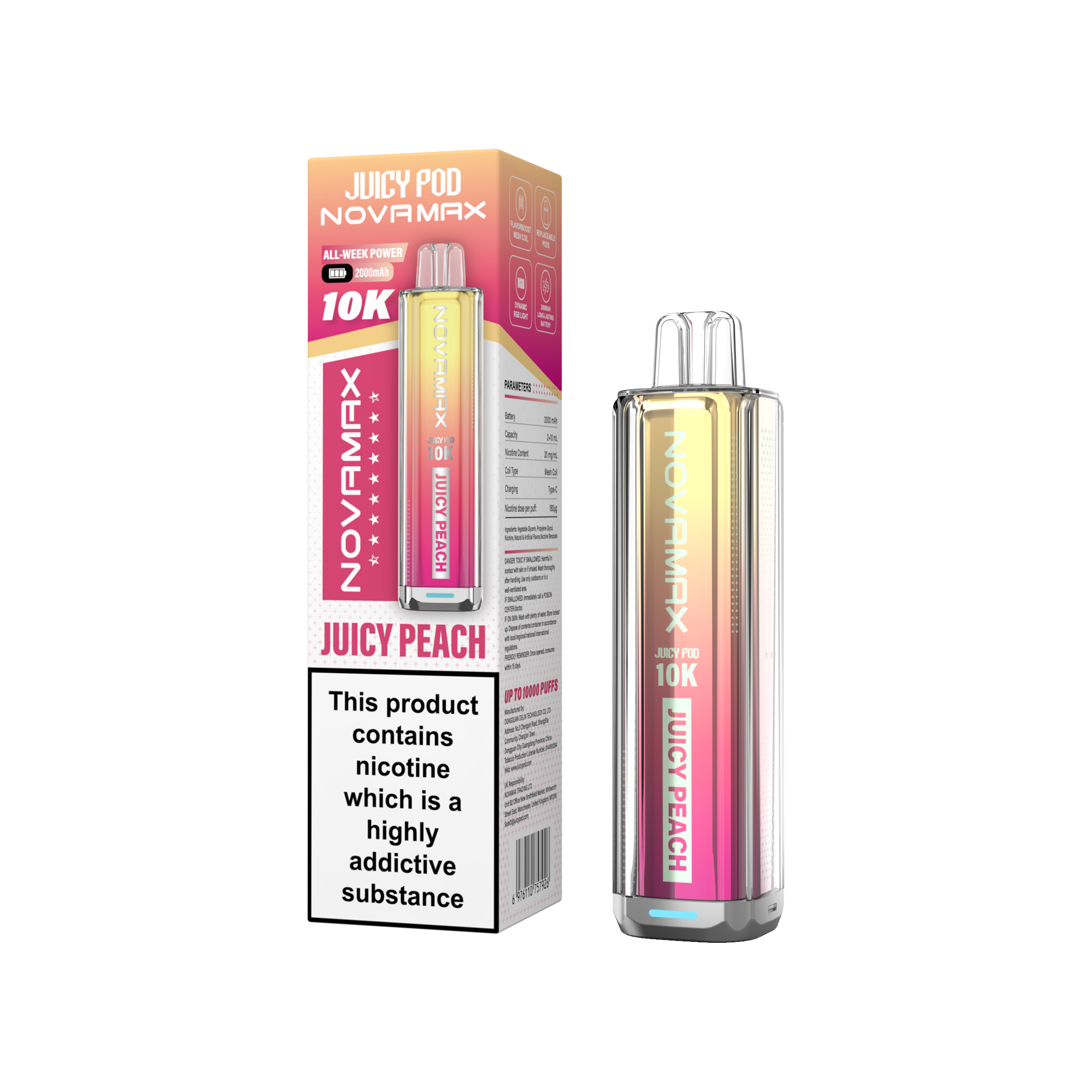 NovaMax Juicy Pod 10K – Box of 5 | Huge Puffs. Simple Swaps.