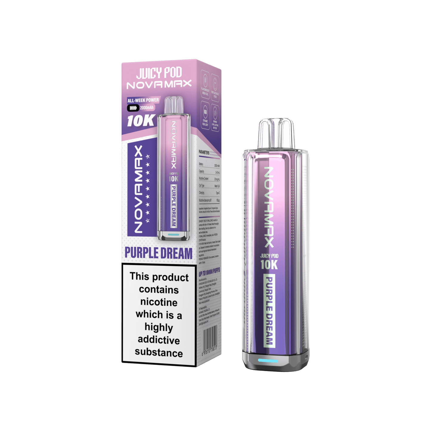 NovaMax Juicy Pod 10K Box of 5 | Huge Puffs. Simple Swaps. - HayatiProultraPlus25000