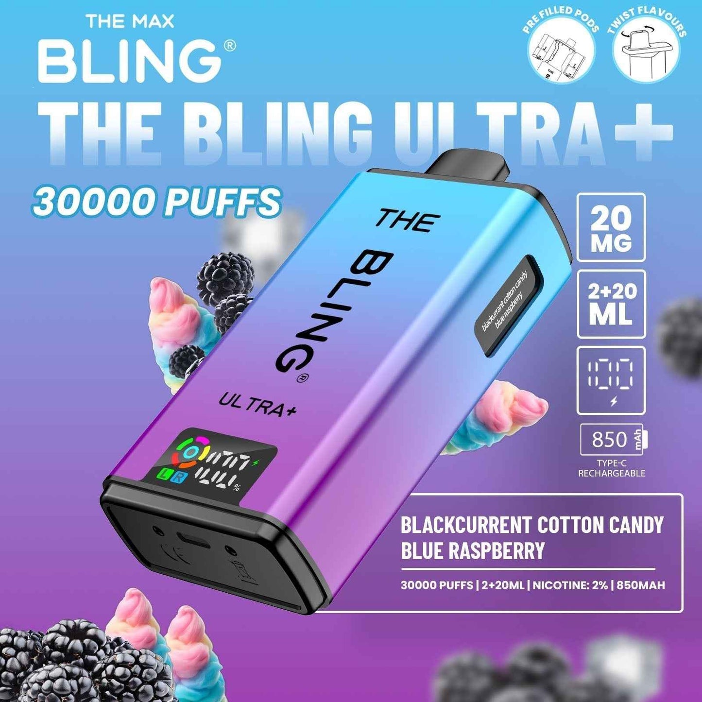 The Bling Ultra Plus 30K Prefilled Pod Kit – Pack of 5