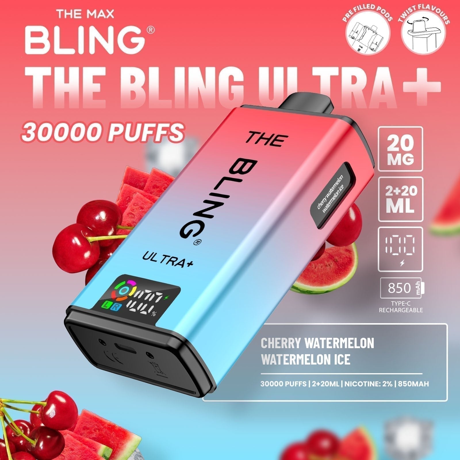 The Bling Ultra Plus 30K Prefilled Pod Kit – Pack of 5