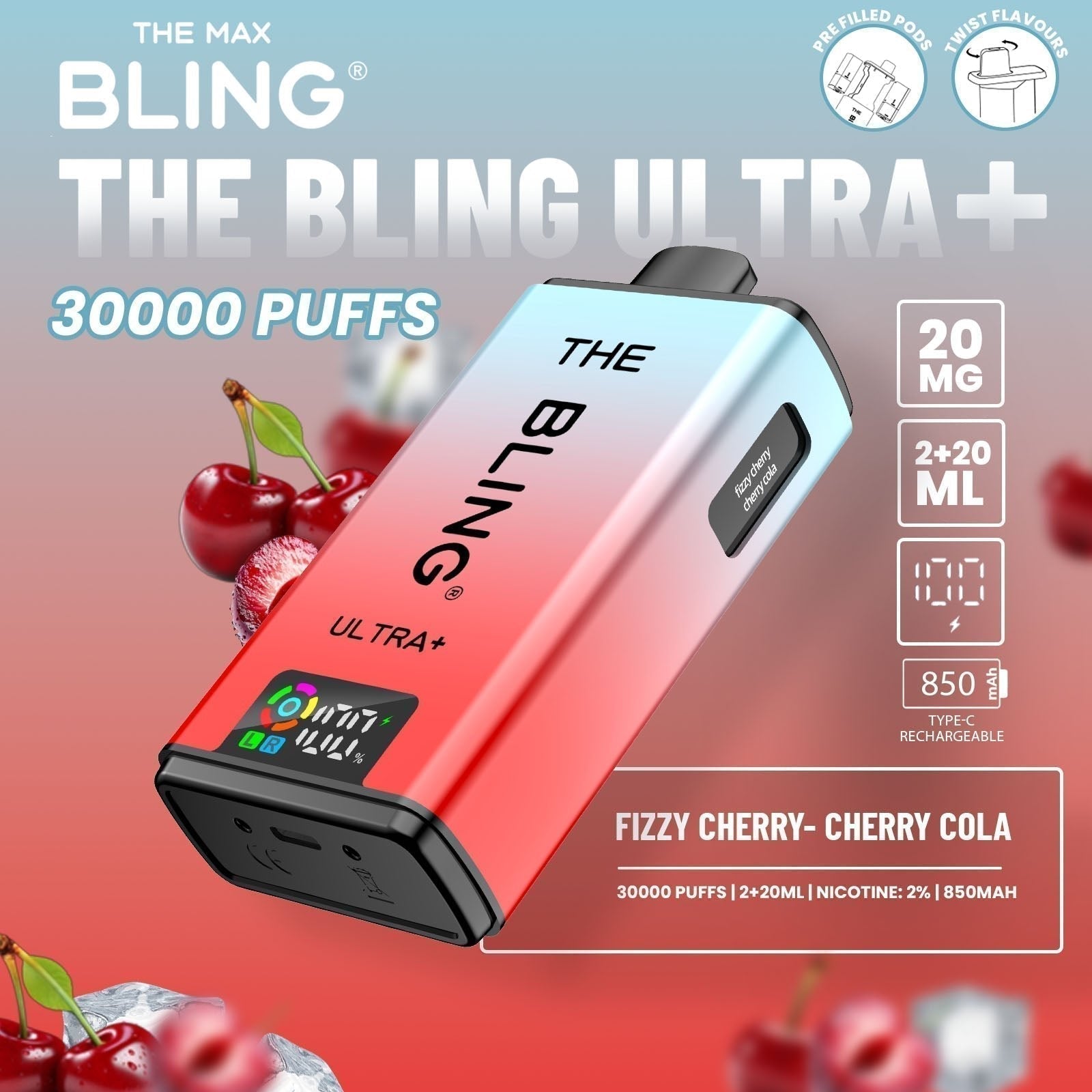The Bling Ultra Plus 30K Prefilled Pod Kit – Pack of 5