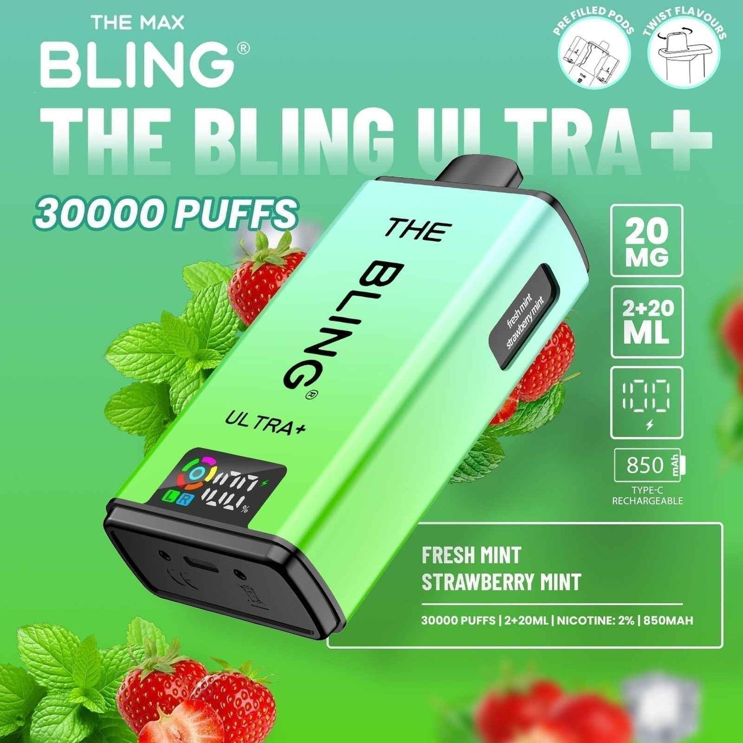 The Bling Ultra Plus 30K Prefilled Pod Kit – Pack of 5