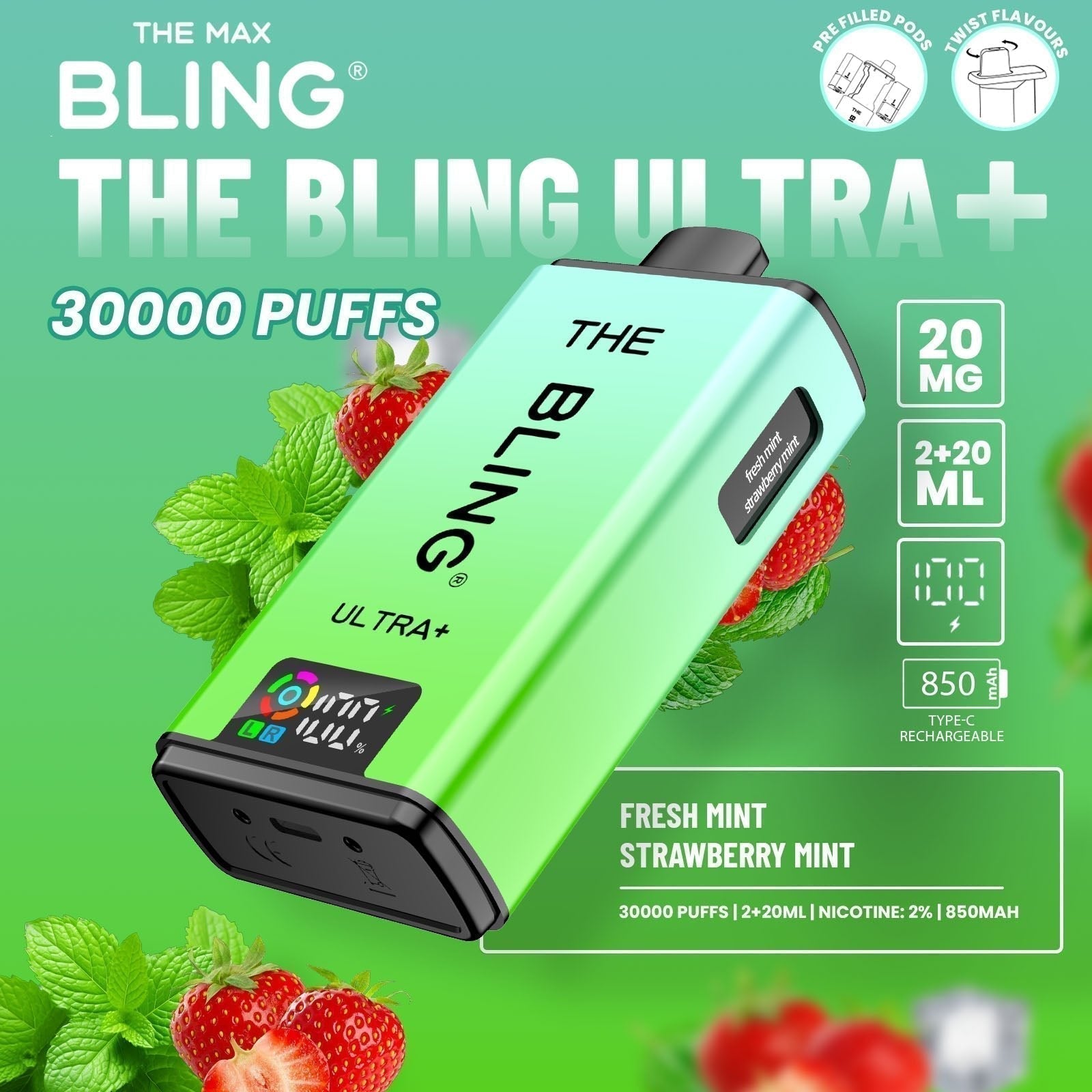 The Bling Ultra Plus 30K Prefilled Pod Kit – Pack of 5