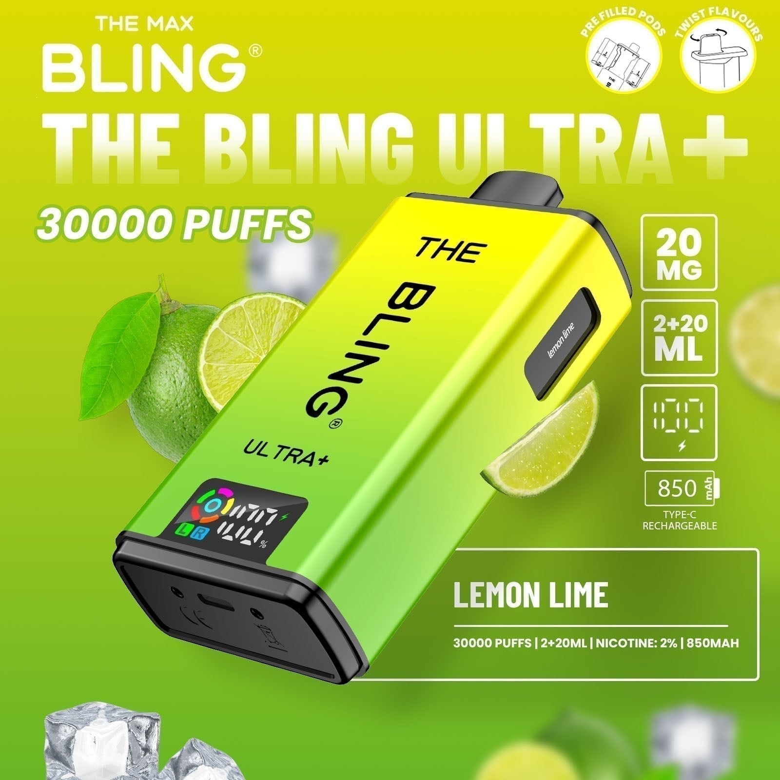 The Bling Ultra Plus 30K Prefilled Pod Kit – Pack of 5